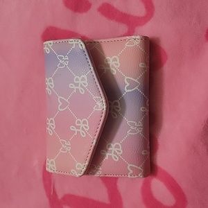 Betsey Johnson wallet, pink and light purple.